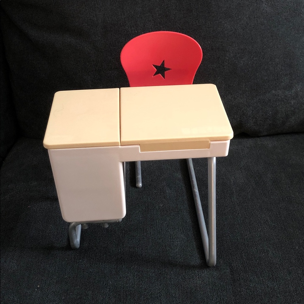 American Girl Doll Desk and Chair Set - Red and Cream